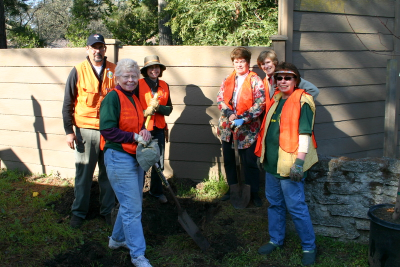 Committee Members Planting Along Middlefield Road